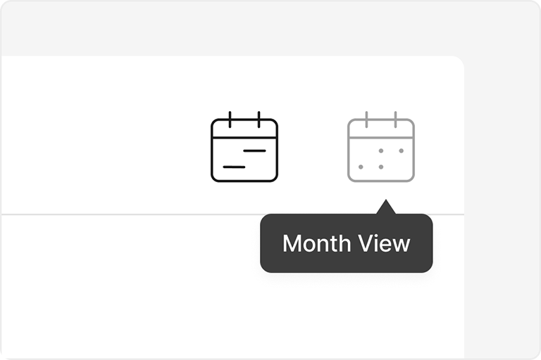 Screen shot of Assemble's Month and Timeline View filter feature