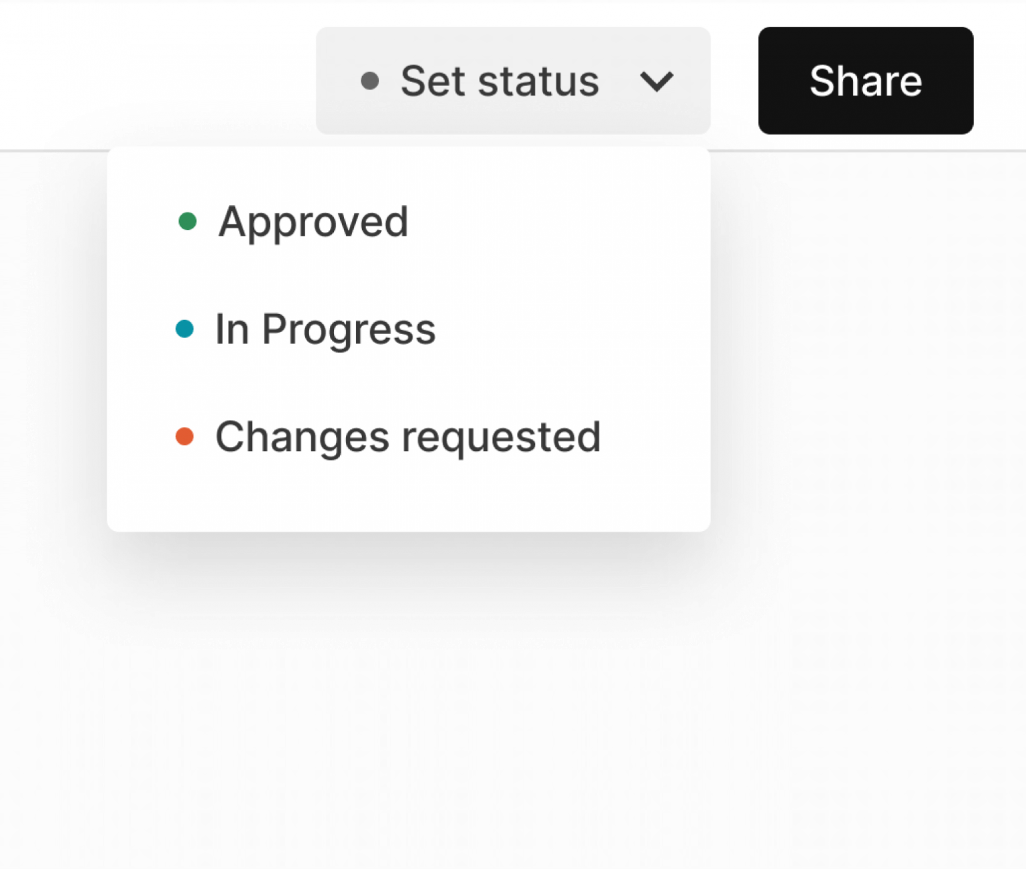 Screen shot of Assemble's asset approval tracking feature